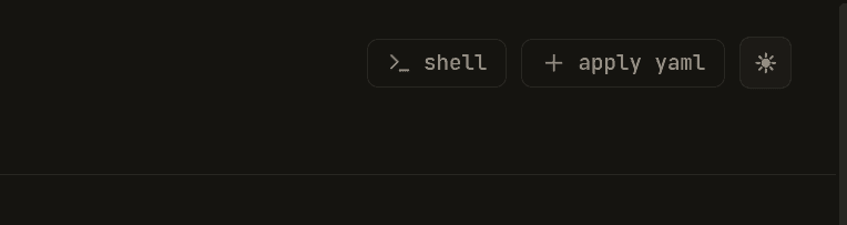 placeholder: Shell button in the cluster header